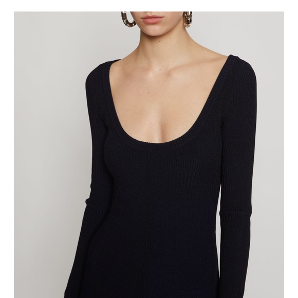 Proenza Schouler matte viscose patchwork dress - large - black/navy - Picture 4 of 8